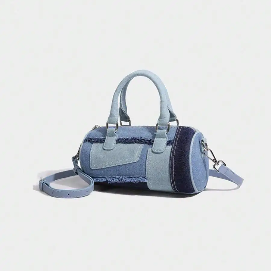 Denim Crossbody  Boston Pillow Bag - Image 2