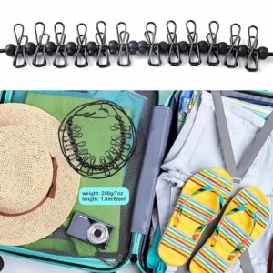 Retractable Travel Clothesline with 12 Clothespins - Thumbnail Image 3