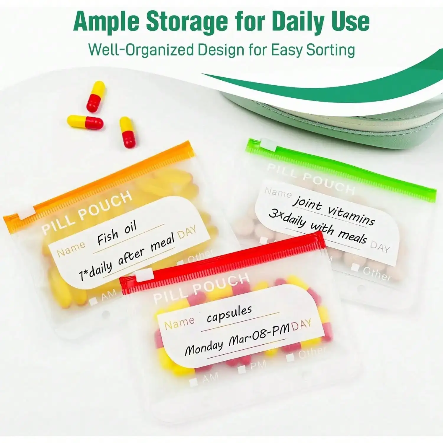 Waterproof Zipper Medicine Pouches Set - Image 3
