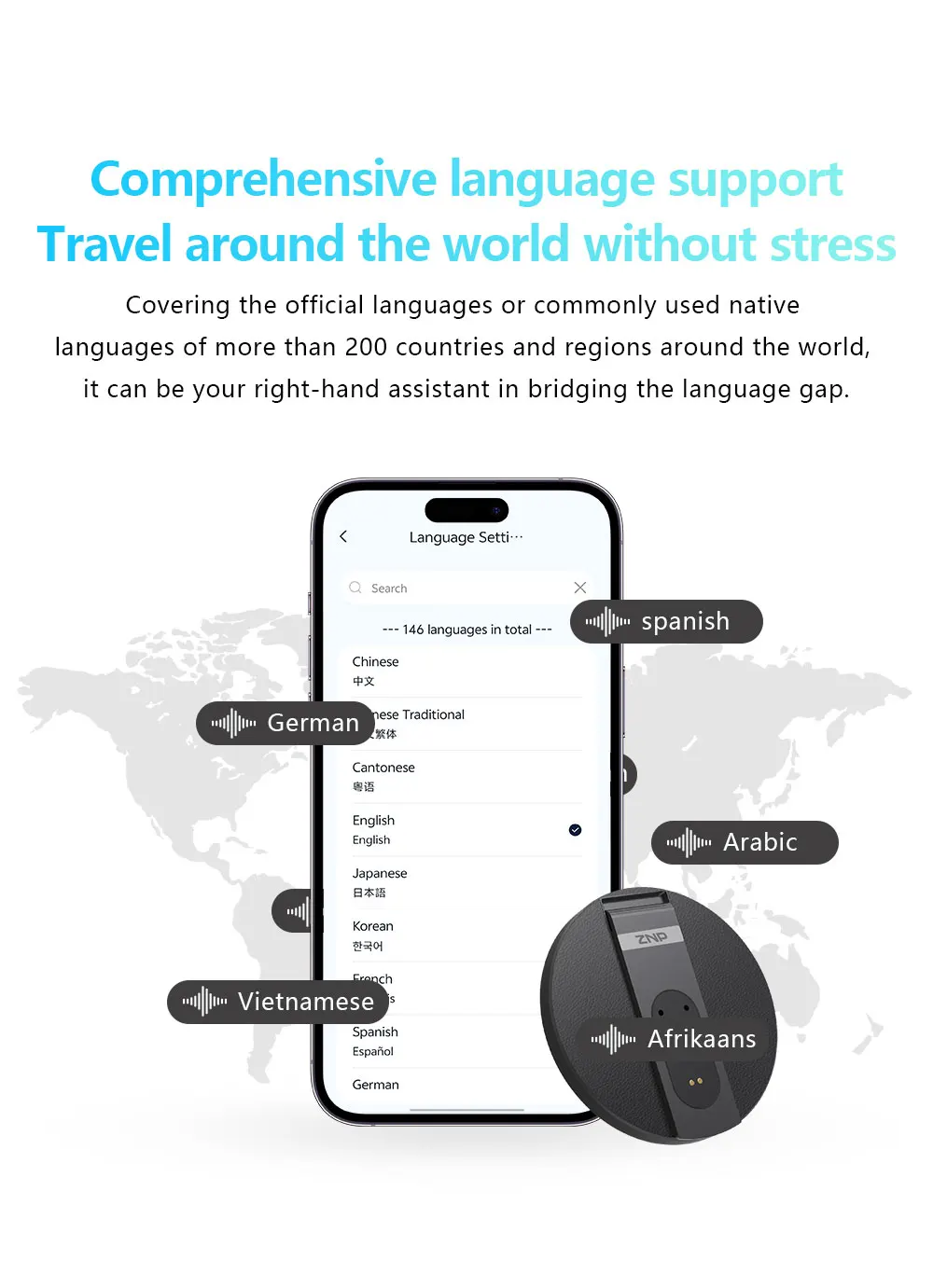 Ultra-thin AI Voice Translator - Portable Wireless Phone Stand - Image 3