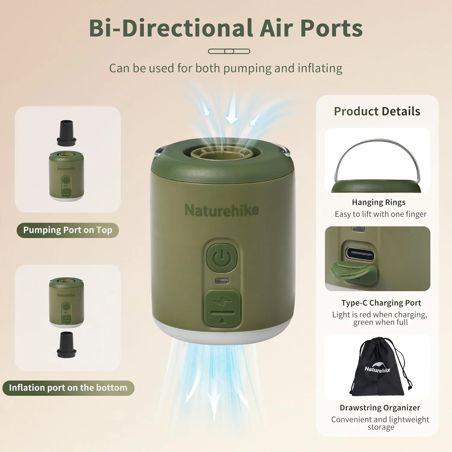Multi-function Portable Fast Charge Air Pump - Image 2