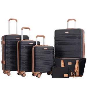 Luggage Sets 6 Piece with Double Spinner Wheels