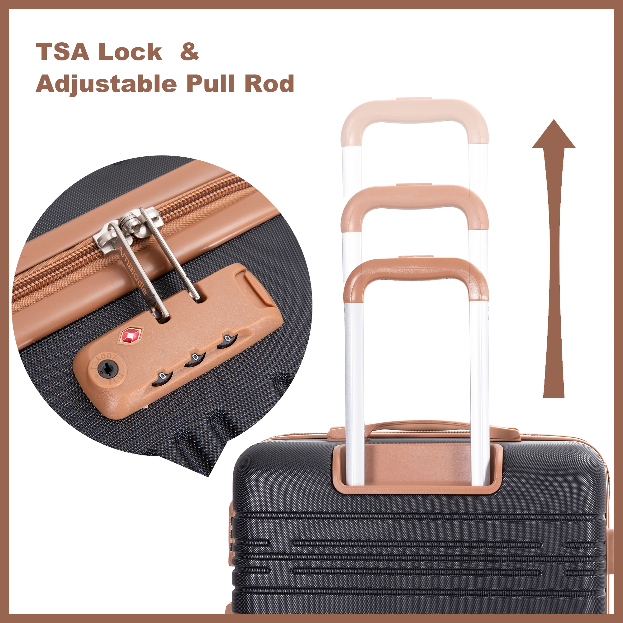 6 Piece Luggage Set and TSA Lock - Image 5