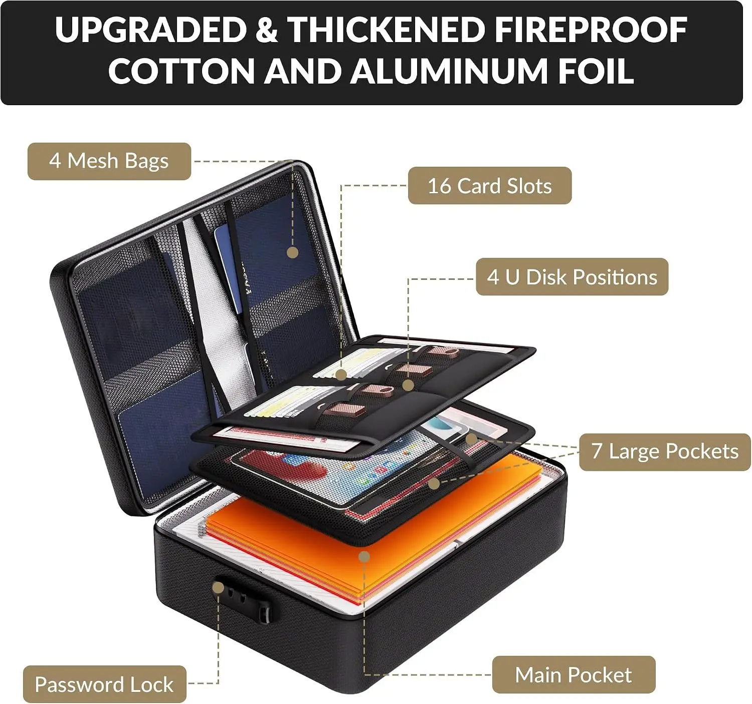 Document Bag Water-resistant Zipper with Lock - Image 4
