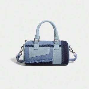 Denim Crossbody Boston Pillow Bag