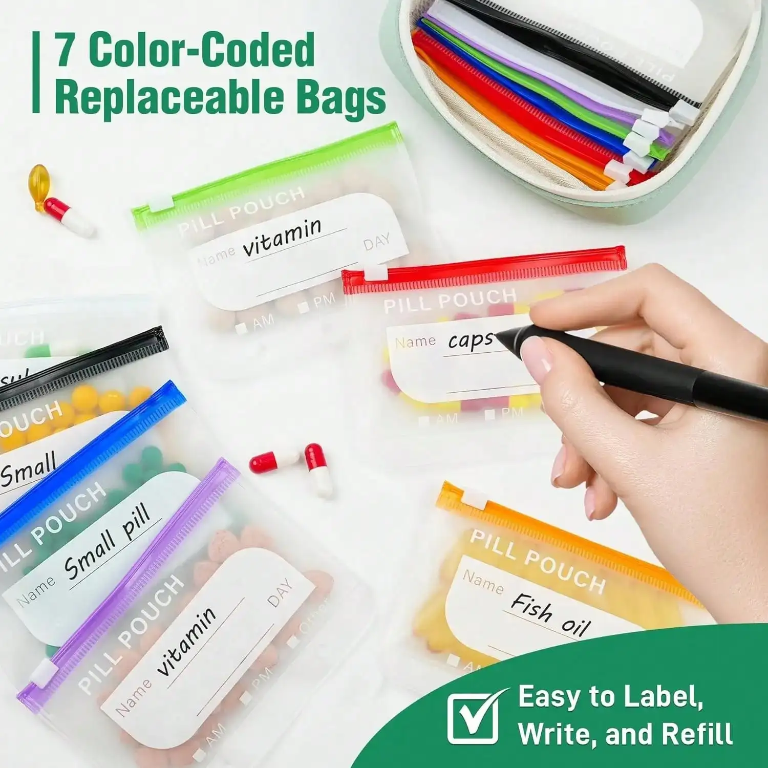 Waterproof Zipper Medicine Pouches Set - Image 4