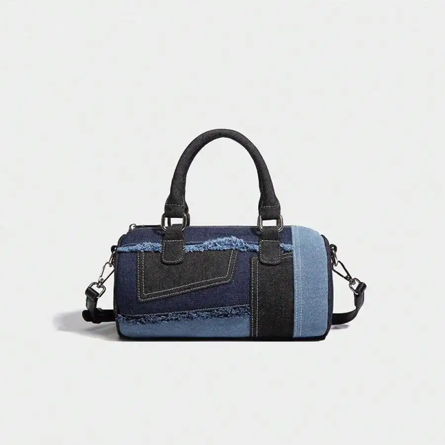 Denim Crossbody  Boston Pillow Bag - Image 3