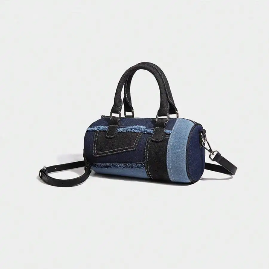 Denim Crossbody  Boston Pillow Bag - Image 4
