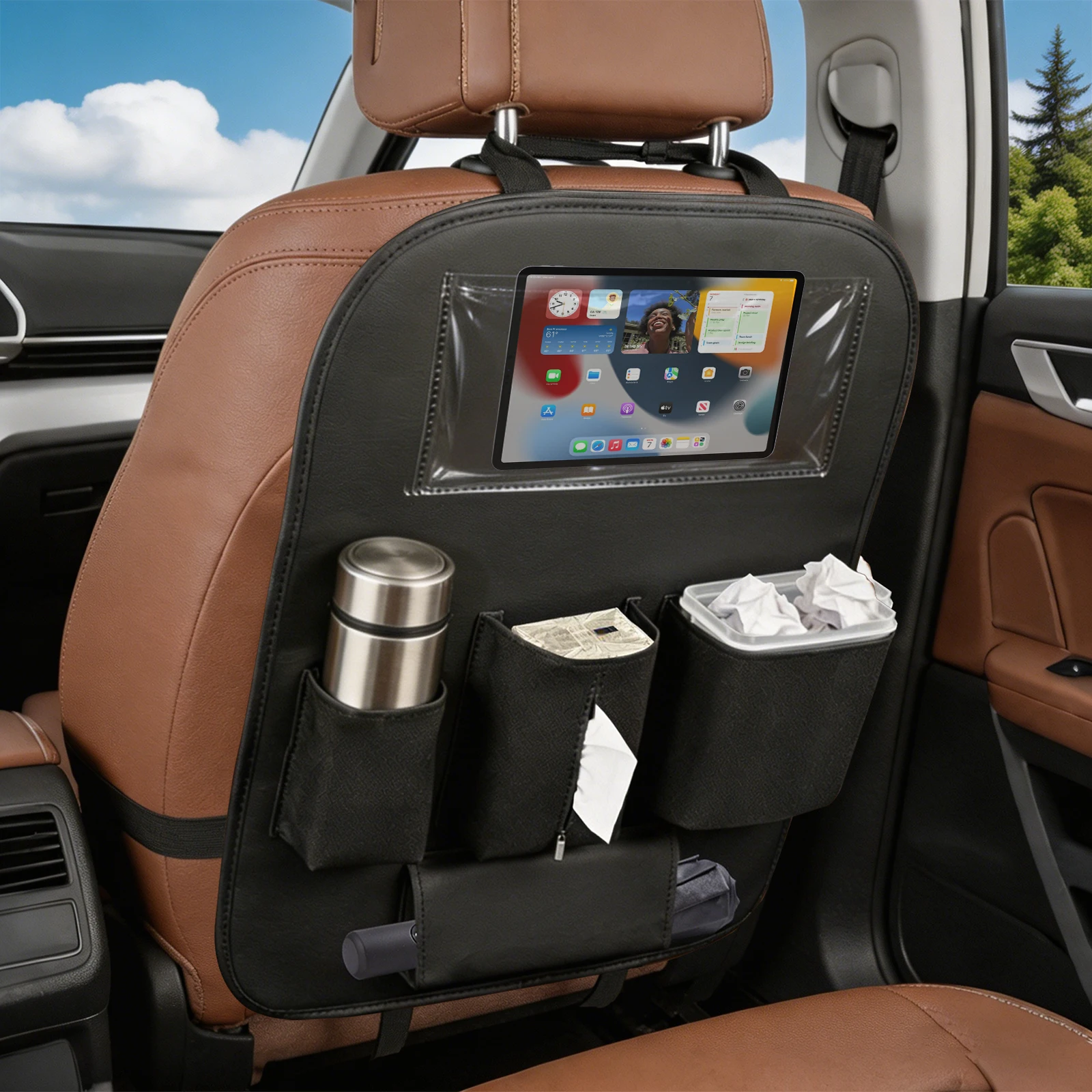 Car Seat Back Organizer  Leather - Image 2