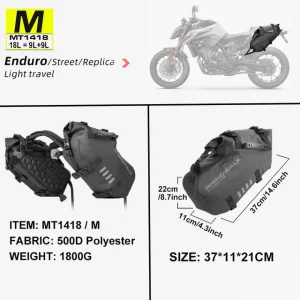 Motorcycle Side Bag Waterproof 18L-48L - Thumbnail Image 8