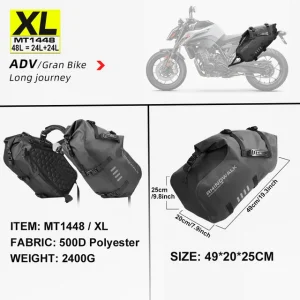 Motorcycle Side Bag Waterproof 18L-48L - Thumbnail Image 9