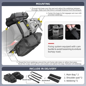 Motorcycle Side Bag Waterproof 18L-48L - Thumbnail Image 5