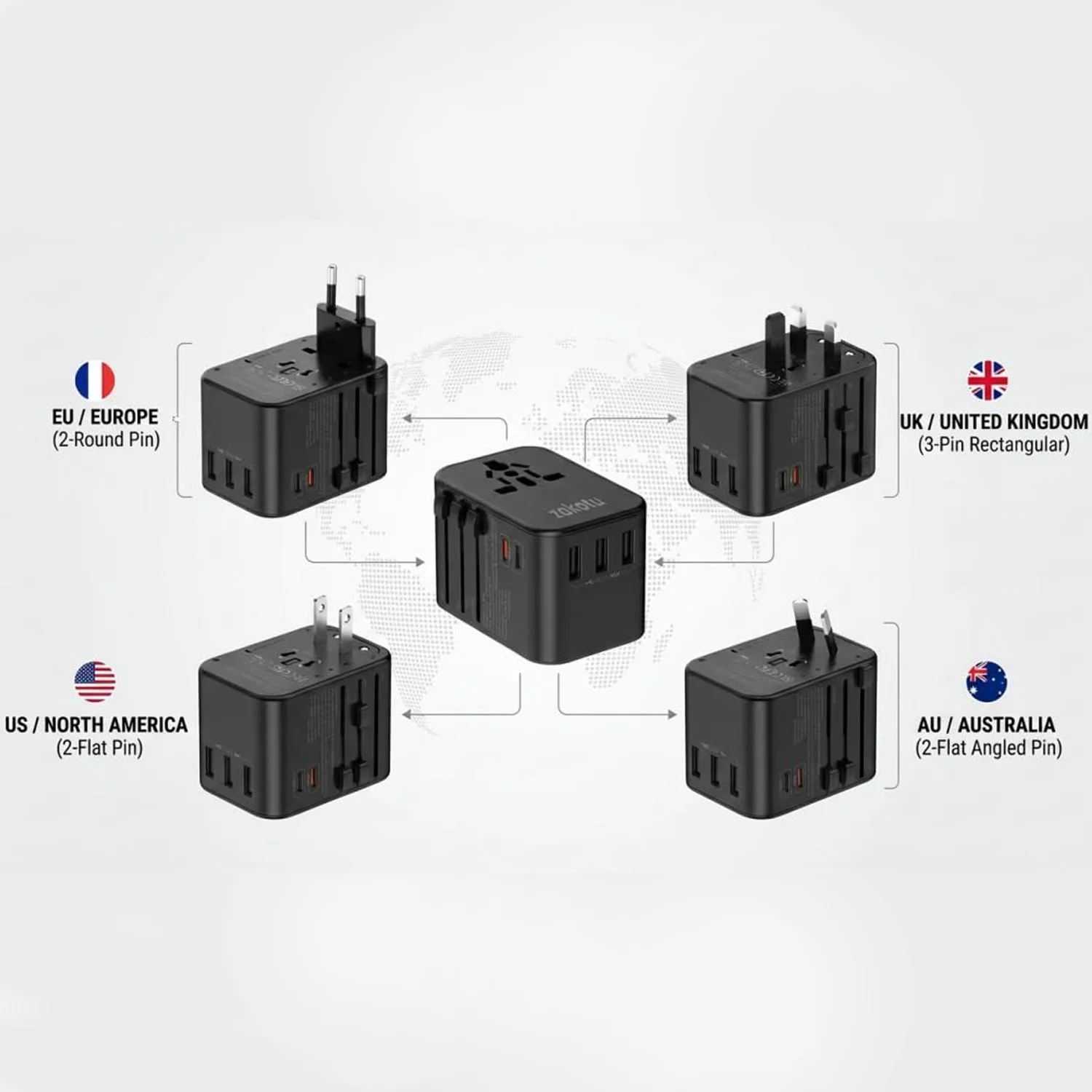 Universal Travel Adapter 35W Fast Charge - Image 3