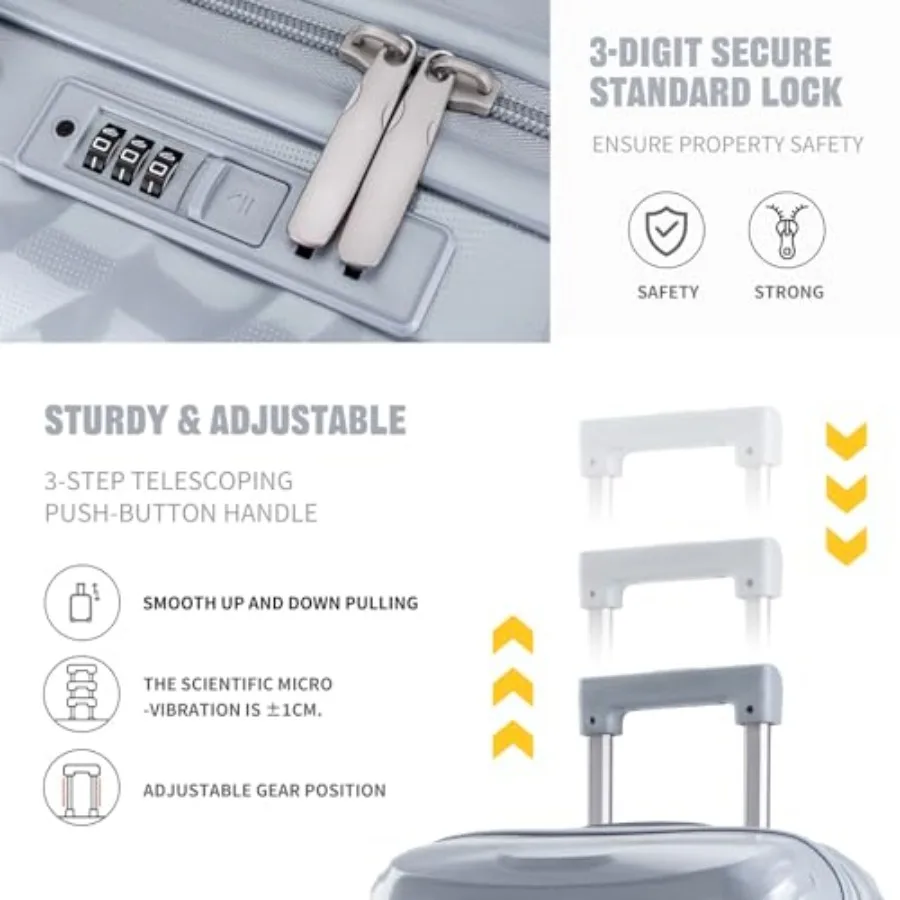 Luggage Sets 3 Piece, Hardside - Image 3