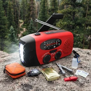 Solar Hand Crank Radio Emergency Weather Alert Device - Thumbnail Image 2