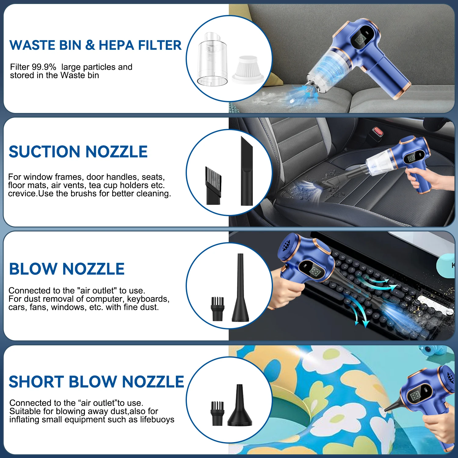 ABS Wireless Car Vacuum Cleaner - Image 9