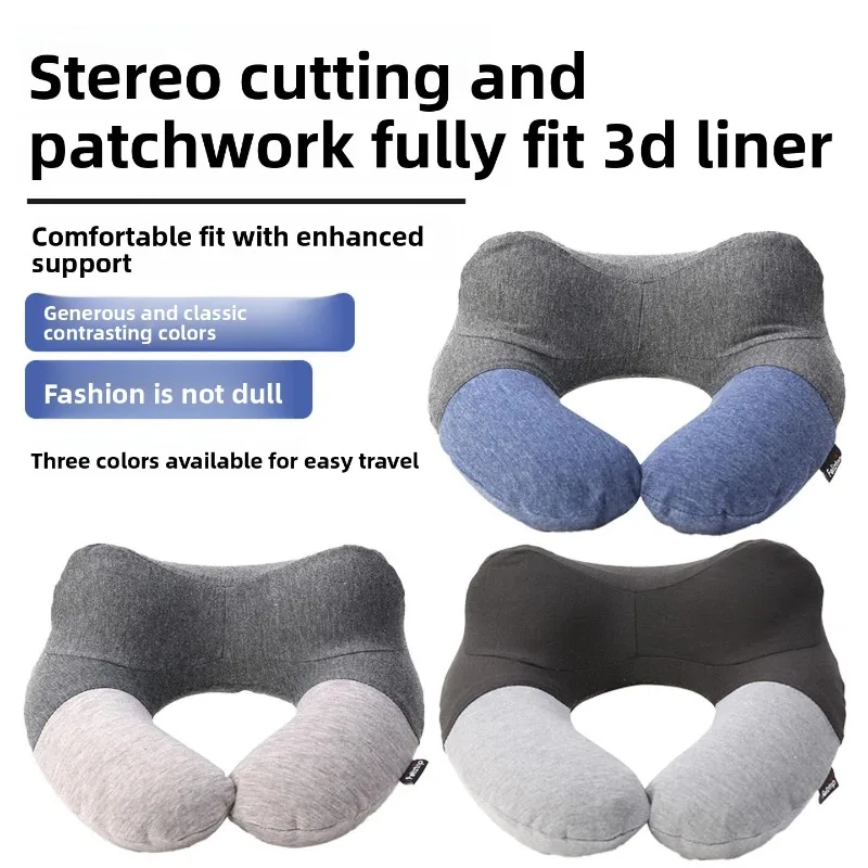 Portable inflatable travel pillow with washable cotton cover - Image 7