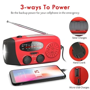 Solar Hand Crank Radio Emergency Weather Alert Device - Thumbnail Image 6