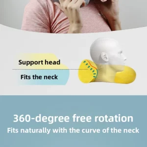 Portable inflatable travel pillow with washable cotton cover - Thumbnail Image 10